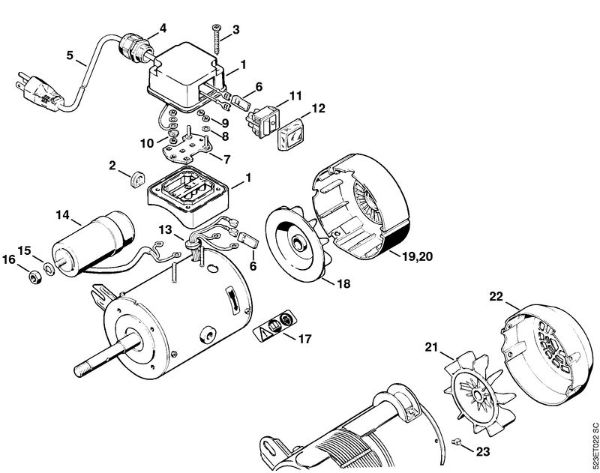 Electric motor 110V/60Hz USG USG brand Stihl