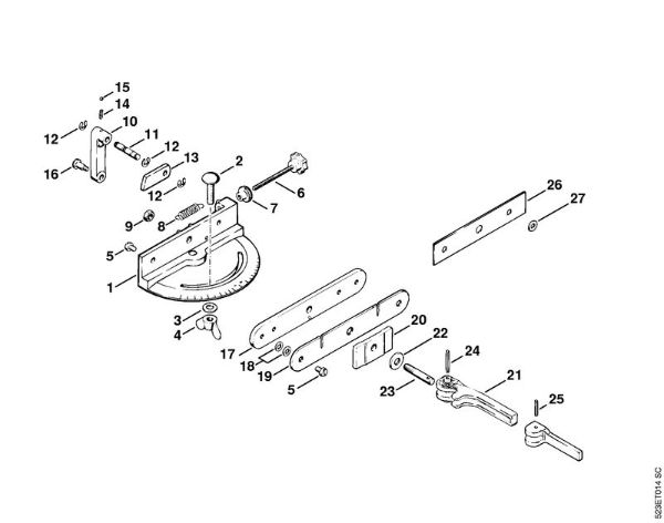 Swivelling support for Oilomatic - chain USG USG brand Stihl