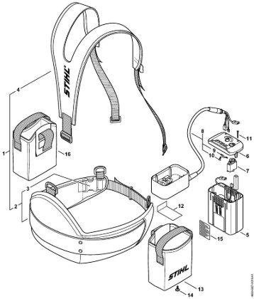 Correas portaacumuladores Correa portaacumuladores Correa portaacumuladores de la marca Stihl
