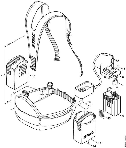 Correas portaacumuladores Correa portaacumuladores Correa portaacumuladores de la marca Stihl