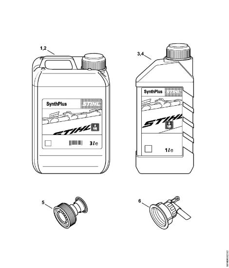 Bidón de aceite adherente para cadenas Bidon PE, 5 l, SynthPlus Bidón de aceite adherente para cadenas de la marca Stihl