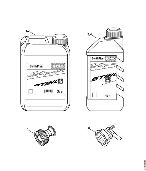 Bidón de aceite adherente para cadenas Bidon PE, 5 l, SynthPlus Bidón de aceite adherente para cadenas de la marca Stihl