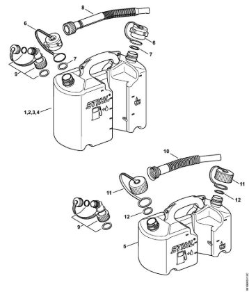 Bidones combinados Bidón combinado 3 l/1,5 l, naranja Bidones combinados de la marca Stihl