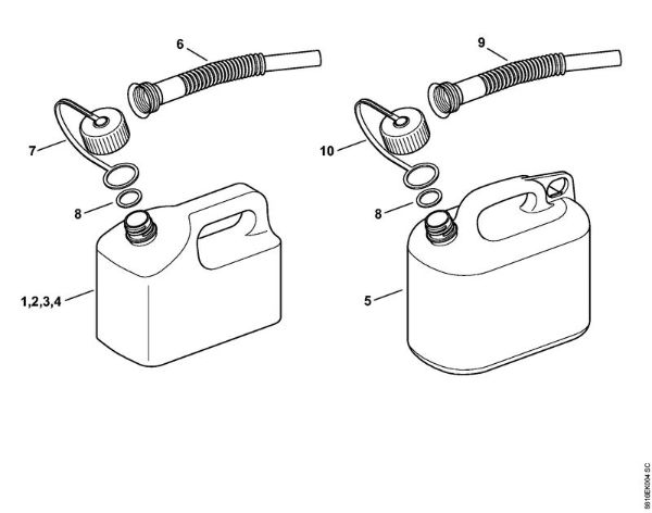 Bidones de gasolina Bidón de gasolina 5 l, naranja Bidones de gasolina de la marca Stihl