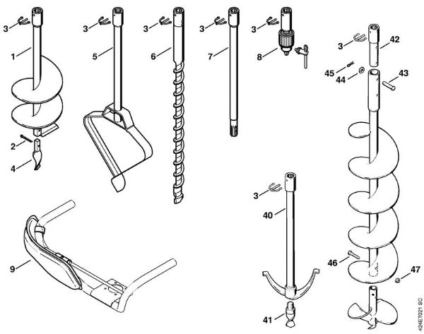 BT 106 BT 106 Barrenas, accesorios extra de la marca Stihl