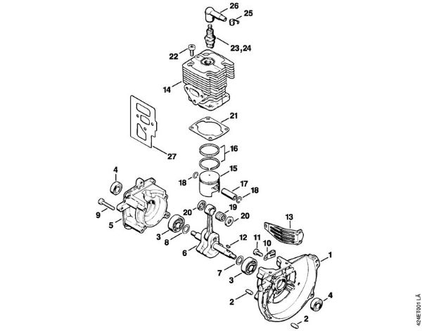 BT 106 BT 106 Cárter del cigüeóal, Cilindro de la marca Stihl