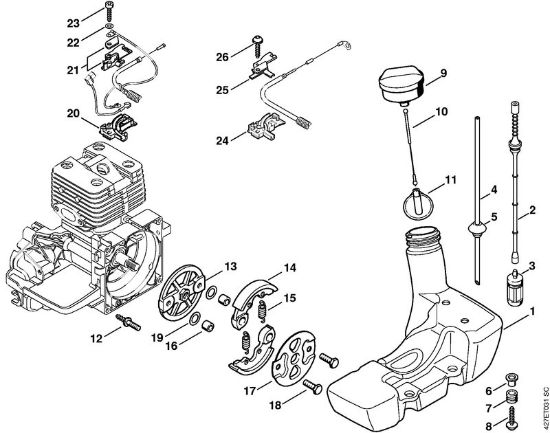 BT 120 C BT 120 C Depósito de combustible, Acoplamiento de la marca Stihl