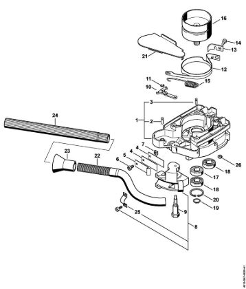 BT 121 BT 121-Z Cárter del embrague, Dispositivo de frenado de la marca Stihl