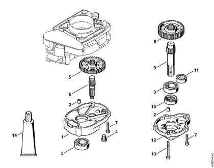 BT 121 BT 121-Z Caja reductora de la marca Stihl
