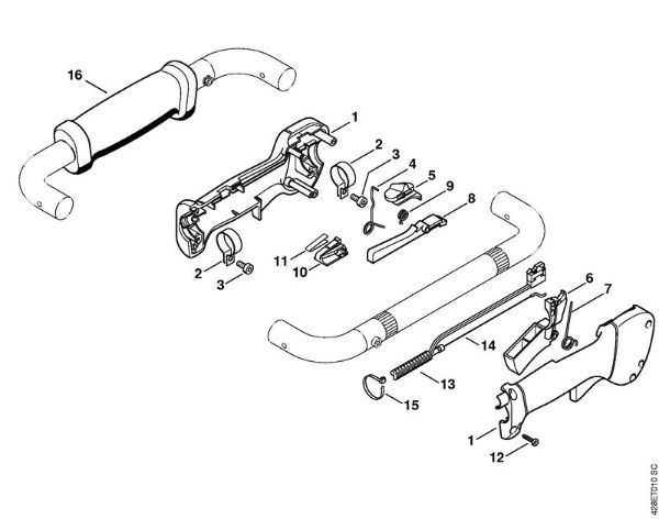 BT 121 BT 121-Z Empuóadura de mando de la marca Stihl