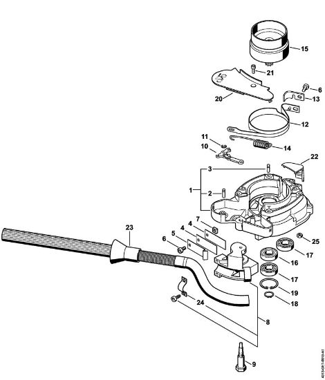 BT 130 BT 130-Z Cárter del embrague, Dispositivo de frenado de la marca Stihl
