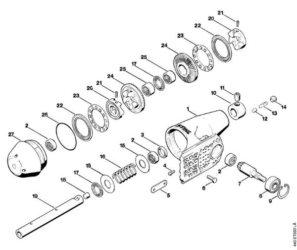 BT 310, BT 311 BT 310 BT 310 Caja reductora de la marca Stihl
