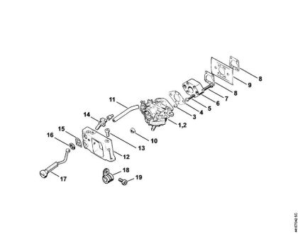 BT 360 BT 360 Carburador, Adaptador de la marca Stihl
