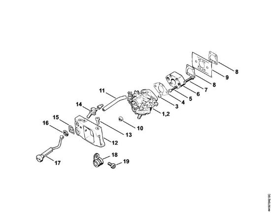 BT 360 BT 360 Carburador, Adaptador de la marca Stihl
