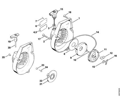 BT 360 BT 360 Mecanismo de arranque de la marca Stihl