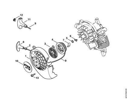 BT 45 BT 45-Z Mecanismo de arranque de la marca Stihl
