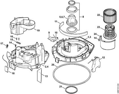 Aspiradores (SE) SE 122 Cárter de motor, Motor eléctrico, Filtro de la marca Stihl