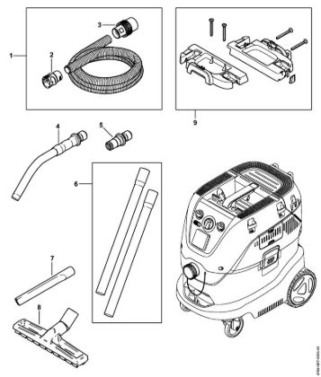 Aspiradores (SE) SE 133 ME Tubo flexible de aspiración, Boquilla de suelo, Accesorios extra de la marca Stihl