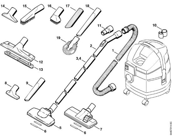 Aspiradores (SE) SE 60 E Herramientas, Accesorios extra de la marca Stihl