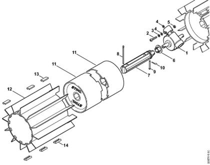 Escoba cilí­ndrica (KW) KW 85 Caja reductora, Escoba cilí­ndrica de la marca Stihl