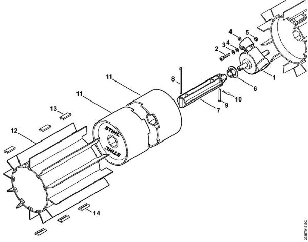 Escoba cilí­ndrica (KW) KW 85 Caja reductora, Escoba cilí­ndrica de la marca Stihl