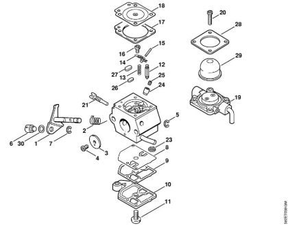 Escoba cilí­ndrica (KW) KW 85 Carburador C1Q-S56 (16.2001) de la marca Stihl