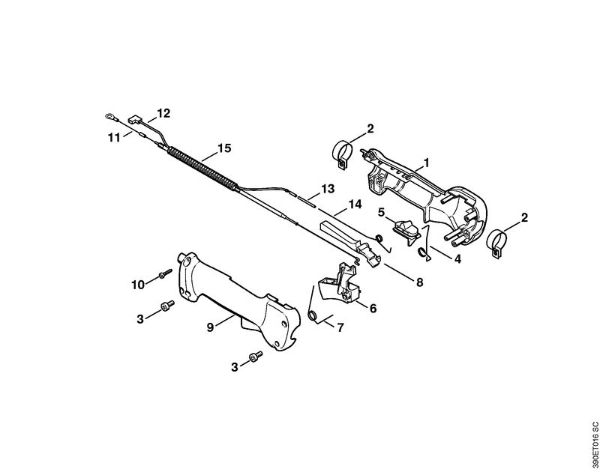 Escoba cilí­ndrica (KW) KW 85 Empuóadura (24.2002) de la marca Stihl