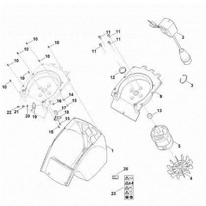 Imagen de B - Carcasa, Motor eláctrico GHE 260.0 S