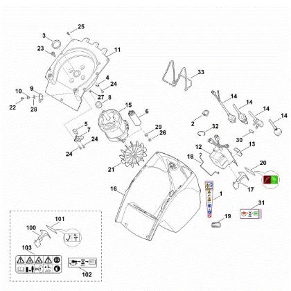 Imagen de C - Carcasa, Motor eláctrico GHE 355.0