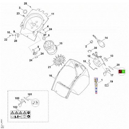 Imagen de C - Carcasa, Motor eláctrico GHE 375.0