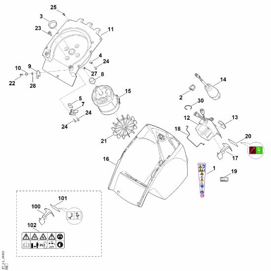Imagen de C - Carcasa, Motor eláctrico GHE 375.0
