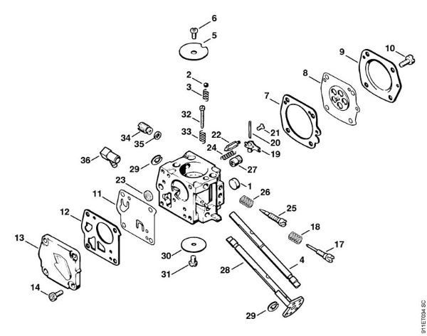 P 835, P 840 P 835 Carburador HS-271 de la marca Stihl