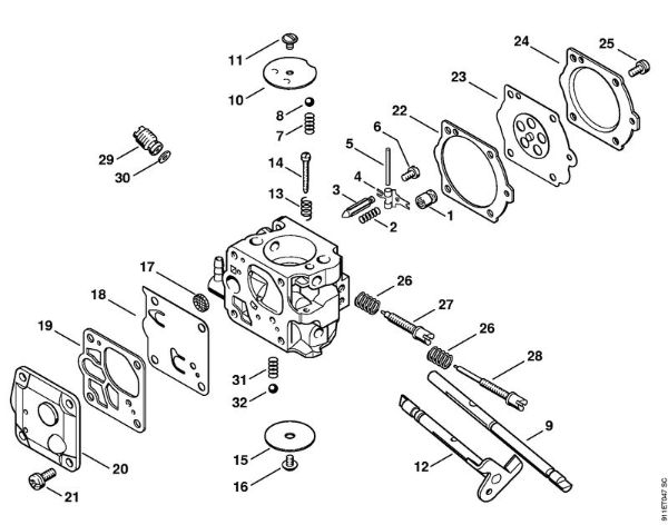 P 835, P 840 P 840 Carburador WJ-113 de la marca Stihl