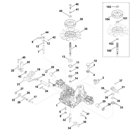 Imagen de B - Caja de cambios, parte superior K46 BM