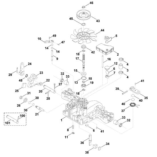 Imagen de B - Caja de cambios, parte superior K46 F