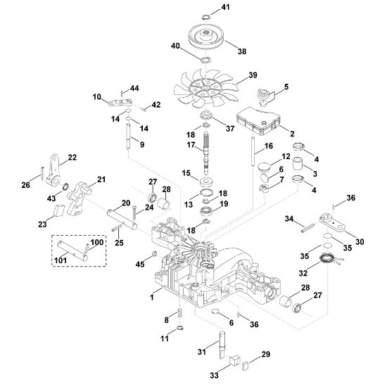 Imagen de B - Caja de cambios, parte superior K46 T