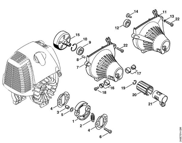 FC 100, FC 110 FC 110 Embrague, Carcasa del ventilador de la marca Stihl