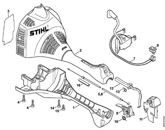 FC 55 FC 55 Carcasa del motor de la marca Stihl