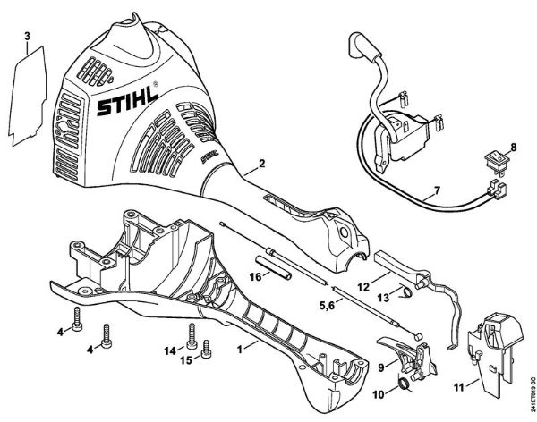 FC 55 FC 55 Carcasa del motor de la marca Stihl