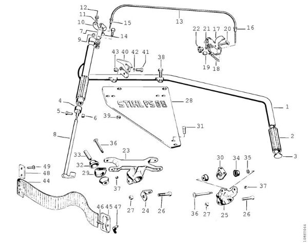 Desbrozadoras (FS) FS 08 Manillar tubular, Mecanismo del acelerador de la marca Stihl