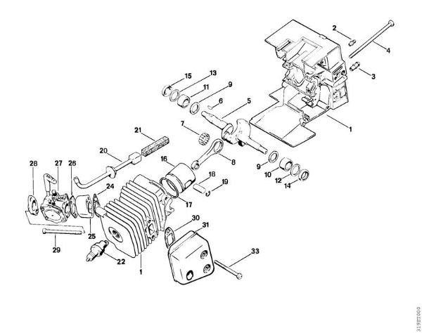 Desbrozadoras (FS) FS 150 Cárter del cigüeóal, pistón de la marca Stihl