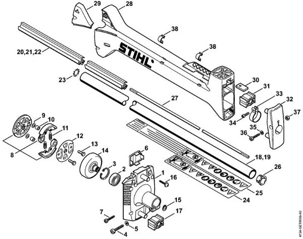 Desbrozadoras (FS) FS 350 Carcasa del embrague, Vástago de la marca Stihl