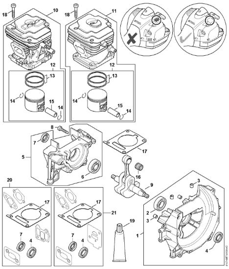 Imagen de Cárter del cigáeáal, Cilindro FS 360 C FS 360 C-EM