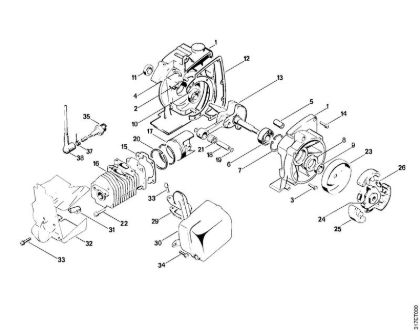 Desbrozadoras (FS) FS 410 (4110) Cárter del cigüeóal, Cilindro, Emrague de la marca Stihl
