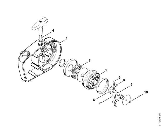 Desbrozadoras (FS) FS 410 (4110) Mecanismo de arranque   5 816 400 (27.79) de la marca Stihl