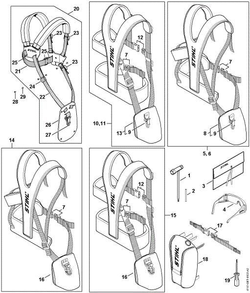 Imagen de Herramientas, Cinturán de porte doble FS 410 C-EM L