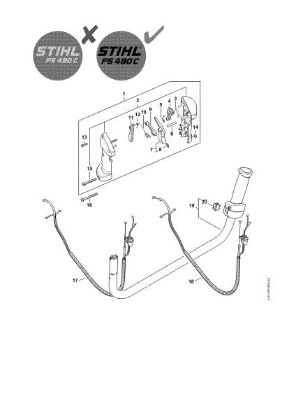 Imagen de Manillar tubular, Empuáadura de mando FS 490 C-EM W, FS 490 C-EM KW FS 490 C-EM KW