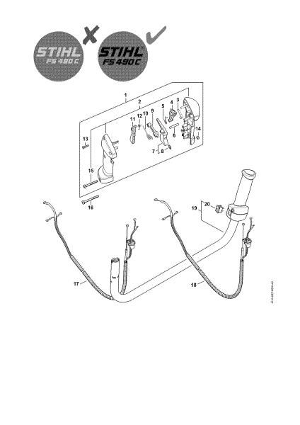 Imagen de Manillar tubular, Empuáadura de mando FS 490 C-EM W, FS 490 C-EM KW FS 490 C-EM W