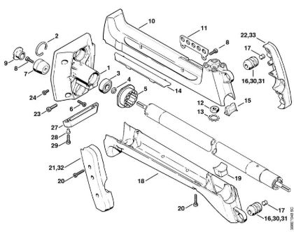 Desbrozadoras (FS) FS 550-L Carcasa del embrague, Systema AV de la marca Stihl