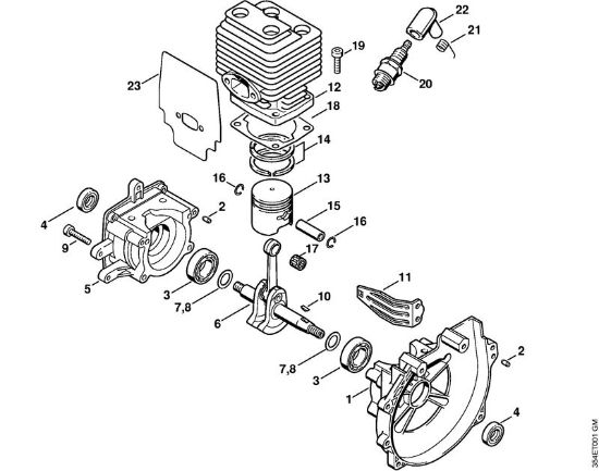 Motoguadañas (FS) FS 108 Cárter del cigüeóal, Cilindro de la marca Stihl
